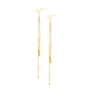 Cercei argint lungi placati cu aur galben cu lant DiAmanti Z1737EG-DIA (Argint 925‰ 2,3 g.)